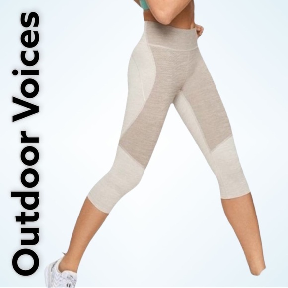 OUTDOOR VOICES TechSweat 3/4 Leggings In Coyote Atmosphere, Size Small - Picture 1 of 12
